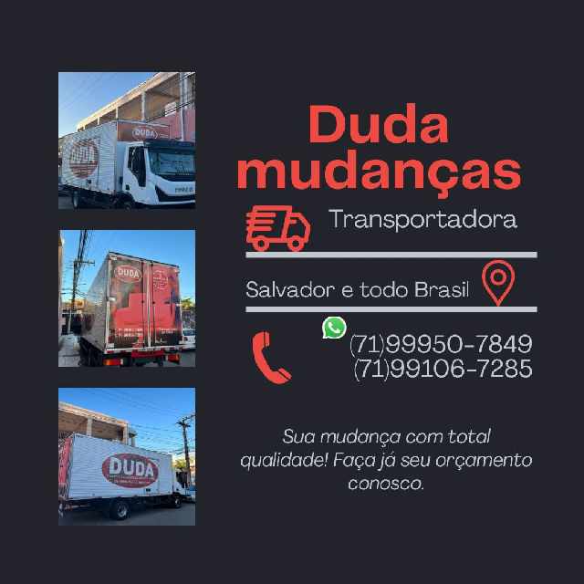Transportes e mudanças salvador todo brasil